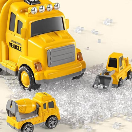 Construction Truck Toys with 6 Mini Cars for Electric Carrier Toy Set