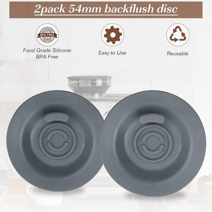 2-Piece 54mm Grey Coffee Machine Reverse Rinse Cleaning Tablet compatible with Breville 8/9