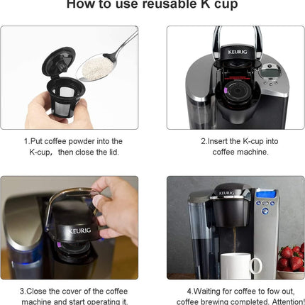 6 Pack Reusable K Cups For Reusable K CUP Coffee Filter Refillable Single
