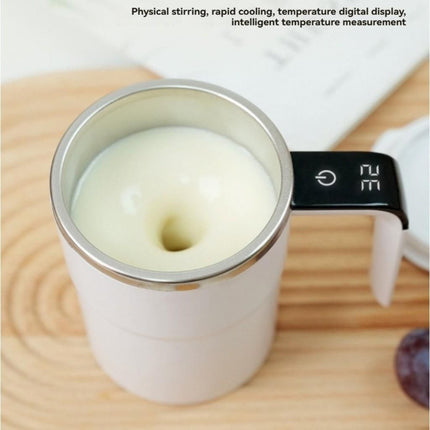 Electric Stirring Cup White 8x13.8cm 380ml with Temperature Display 1pc