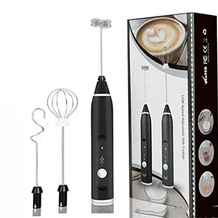 Rechargeable Electric Milk Frother 3-Mode Drink Mixer Egg Beater Blender Set 1Pc
