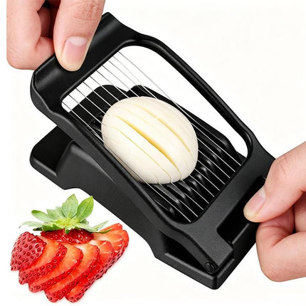 Aluminum Alloy Egg Slicer for Hard Boiled Eggs Strawberry Slicer for Salad-Black