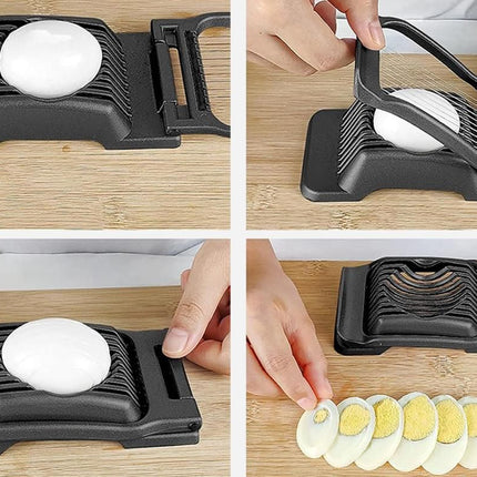 Aluminum Alloy Egg Slicer for Hard Boiled Eggs Strawberry Slicer for Salad-Black