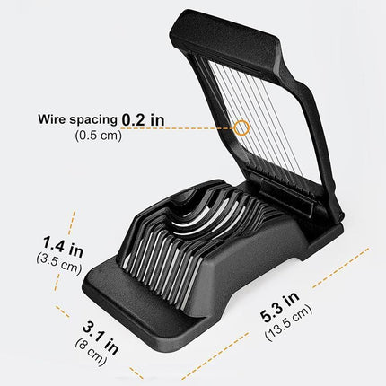 Aluminum Alloy Egg Slicer for Hard Boiled Eggs Strawberry Slicer for Salad-Black