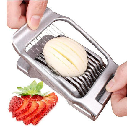 Aluminum Alloy Egg Slicer for Hard Boiled Eggs Strawberry Slicer for Salad-Black