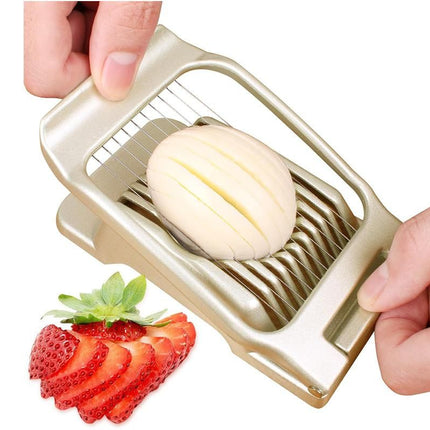 Aluminum Alloy Egg Slicer for Hard Boiled Eggs Strawberry Slicer for Salad-Black