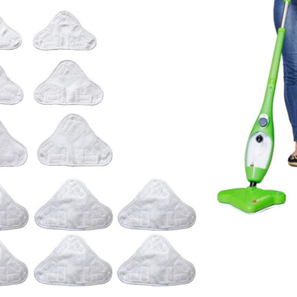 12Pcs Replacement Microfibre Washable Steam Mop Cleaning Pads For H20 X5 Steam Cleaner