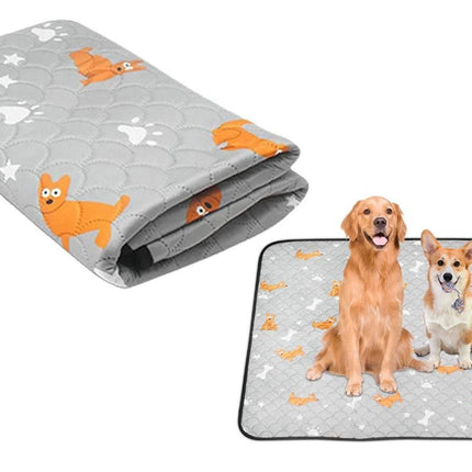 2Pcs Washable Pet Dog Training Pee Pad Reusable Absorbent Cushion Pet Pee Mat-Light Gray XL
