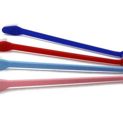 10 Pcs Pet Toothbrush Dual-End Long Handle for Dogs Cats