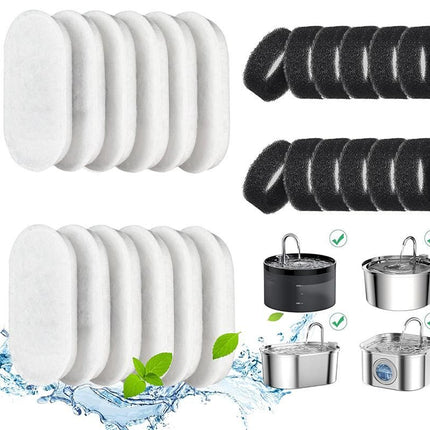 12 Sets Carbon Filters Water Fountain Replacement for Pet Dog Cat Water Drinking