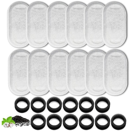 12 Sets Carbon Filters Water Fountain Replacement for Pet Dog Cat Water Drinking