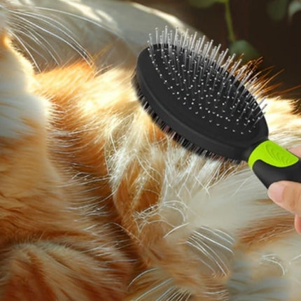 2 Pack Pet Grooming Brush Set Deshedding Double Sided Comb Massage Brush-Green