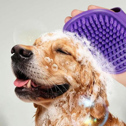 2 Pack Pet Grooming Brush Set Deshedding Double Sided Comb Massage Brush-Purple