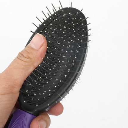 2 Pack Pet Grooming Brush Set Deshedding Double Sided Comb Massage Brush-Purple