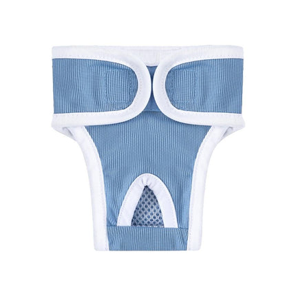 2pcs Dog Diapers Reusable Washable Nappy Wraps Panties for Pets Period Underpants-Blue M