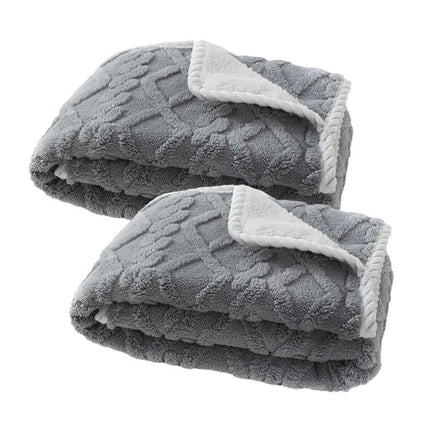 2pcs Pet Blanket for Couch Protection Water Resistance Cats Dogs Blanket for Furniture Protector-Grey S