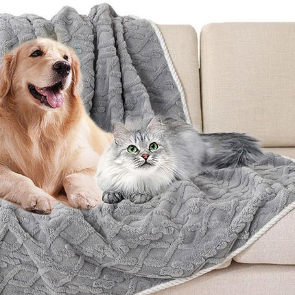 2pcs Pet Blanket for Couch Protection Water Resistance Cats Dogs Blanket for Furniture Protector-Grey S