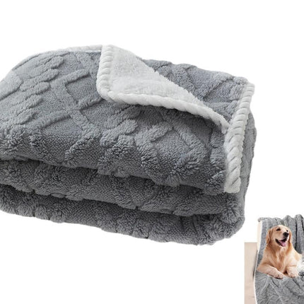 2pcs Pet Blanket for Couch Protection Water Resistance Cats Dogs Blanket for Furniture Protector-Grey M