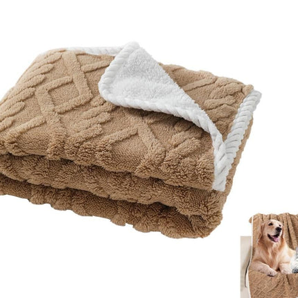 2pcs Pet Blanket for Couch Protection Water Resistance Cats Dogs Blanket for Furniture Protector-Khaki M