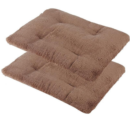 2Pcs Pet Blanket Self-Heating Bed Pad Cat Dog Self-Warming Cushion-Khaki M