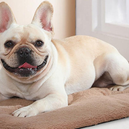 2Pcs Pet Blanket Self-Heating Bed Pad Cat Dog Self-Warming Cushion-Khaki L