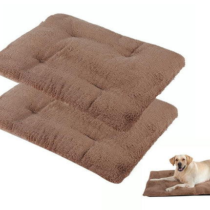 2Pcs Pet Blanket Self-Heating Bed Pad Cat Dog Self-Warming Cushion-Khaki XL