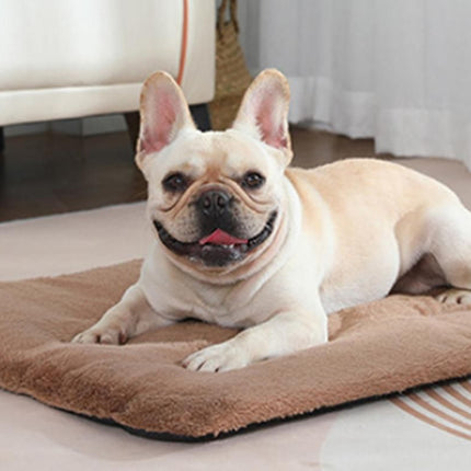 2Pcs Pet Blanket Self-Heating Bed Pad Cat Dog Self-Warming Cushion-Khaki XL