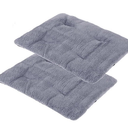 2Pcs Pet Blanket Self-Heating Bed Pad Cat Dog Self-Warming Cushion-Grey M