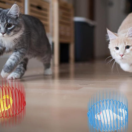 5Pcs Cat Spring Balls Toys Stretchable Rolling Balls Cat Spring Toys for Kitten