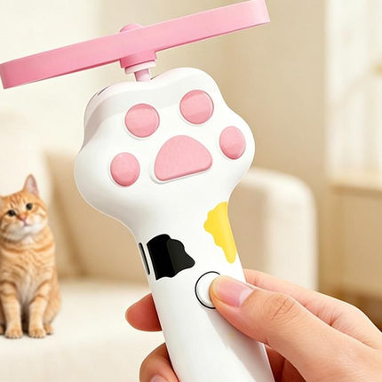 Cat Toy Disc Launcher Cat Fetch Toy Cat Disc Launcher with Lights-White