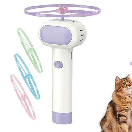 Cat Toy Disc Launcher Cat Fetch Toy Cat Disc Launcher with Lights-White