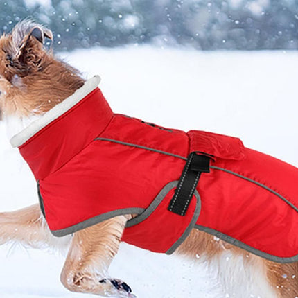 Dogcheer Dog Coat Reflective Dog Snow Jacket for Small Medium Large Dogs -Red L