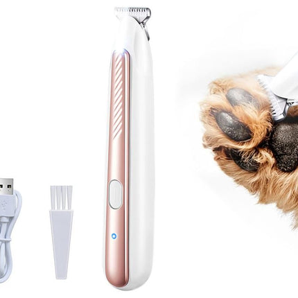 Dog Paw Trimmer with LED Light Low Noise Dog Grooming Clippers for Paws Eyes Ear