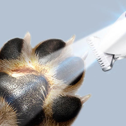 Dog Paw Trimmer with LED Light Low Noise Dog Grooming Clippers for Paws Eyes Ear