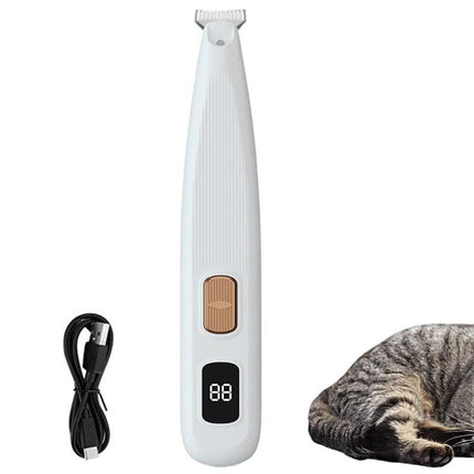 Electric Dog Paw Trimmer Digital Display Dual Speed Pet Groomer-White