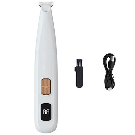 Electric Dog Paw Trimmer Digital Display Dual Speed Pet Groomer-White