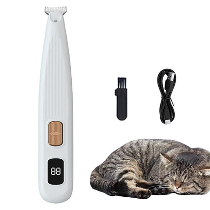 Electric Dog Paw Trimmer Digital Display Dual Speed Pet Groomer-White