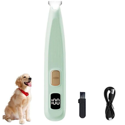 Electric Dog Paw Trimmer Digital Display Dual Speed Pet Groomer-Green