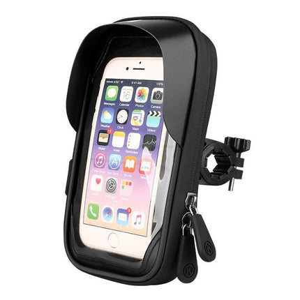 Waterproof Bike Phone Holder Fully Enclosed Touch Sensitive Phone Mount-Black