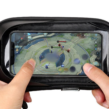 Waterproof Bike Phone Holder Fully Enclosed Touch Sensitive Phone Mount-Black