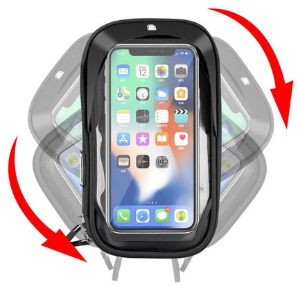 Waterproof Bike Phone Holder Fully Enclosed Touch Sensitive Phone Mount-Black