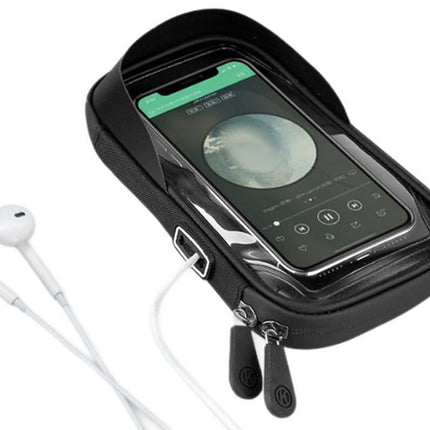Waterproof Bike Phone Holder Fully Enclosed Touch Sensitive Phone Mount-Black