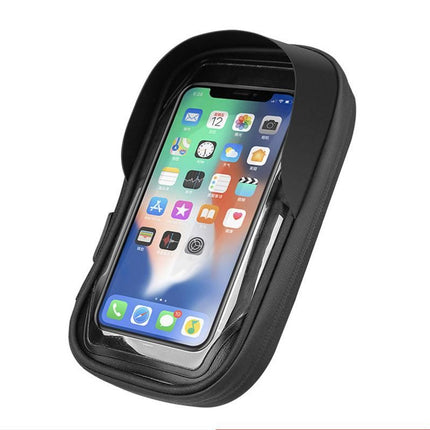 Waterproof Bike Phone Holder Fully Enclosed Touch Sensitive Phone Mount-Black