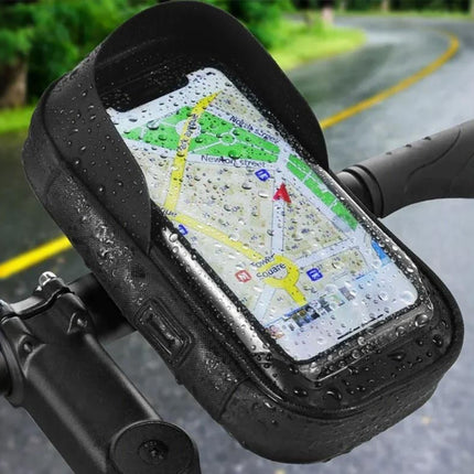 Waterproof Bike Phone Holder Fully Enclosed Touch Sensitive Phone Mount-Black