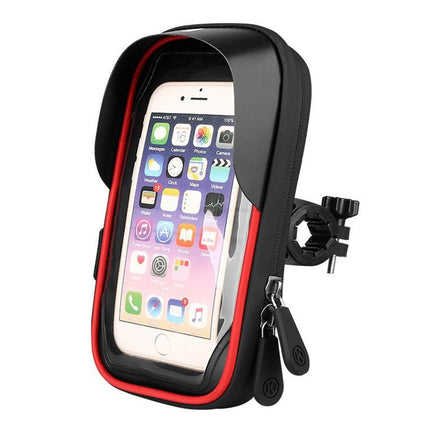 Waterproof Bike Phone Holder Fully Enclosed Touch Sensitive Phone Mount-Red