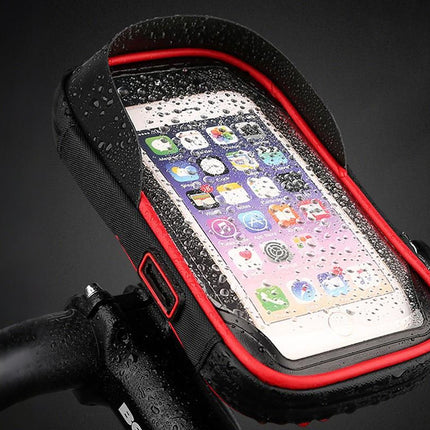 Waterproof Bike Phone Holder Fully Enclosed Touch Sensitive Phone Mount-Red