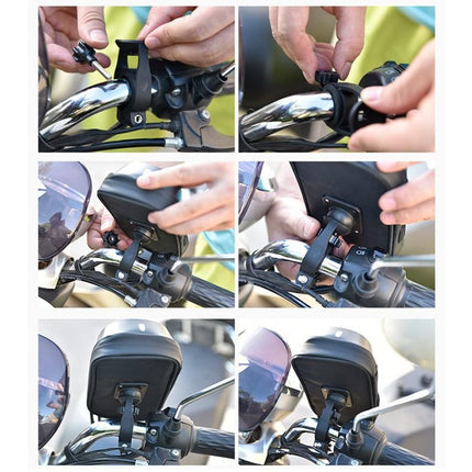 Waterproof Bike Phone Holder Fully Enclosed Touch Sensitive Phone Mount-Red