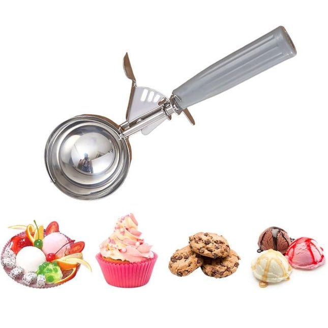 4 oz cream scoop with trigger cake batter measuring spoon Yellow Amazing Shopping