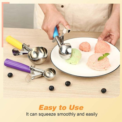 4 oz cream scoop with trigger cake batter measuring spoon Yellow