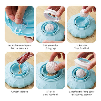 Slow Feeder Bowl for Pets, Non-Slip Puzzle Feeder for Cats and Dogs - Pink